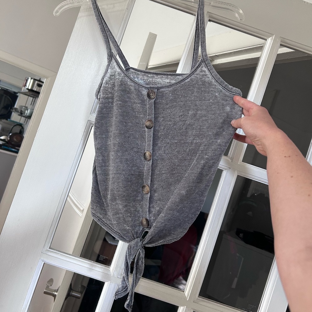 Washed Button Up Tank - Picture 2 of 4